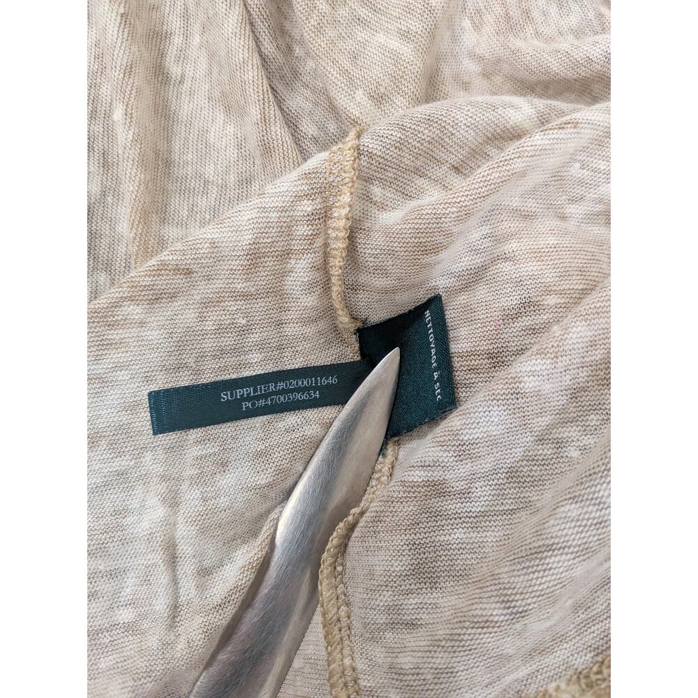Lauren Ralph Lauren 100% linen beige brown tan geometric print top, size XL - Picture 5 of 7